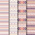 Hand painted geometric ethnic seamless pattern collections Royalty Free Stock Photo