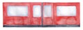 Hand painted illustration of blank bright red train doors. Royalty Free Stock Photo