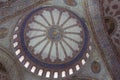 Hand-painted islamic tiles adorn of the Blue Mosque, Turkey country. Istanbul.