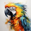 Colorful Parrot Art: Expressive Sketch On White Background Royalty Free Stock Photo