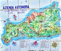 Hand painted map of Capri Island