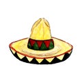 Hand painted Mexican sombrero