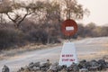 Hand painted no entry road sign Royalty Free Stock Photo