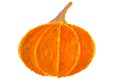 Hand painted, Oil pastel pumpkin for halloween, fall and autumn celebrations, isolated object on white background