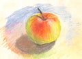 Hand painted pastel apple