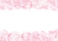 Hand painted pastel pink watercolor texture frame isolated on the white background. Border template Royalty Free Stock Photo