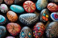 hand-painted pebbles with thankful words on them Royalty Free Stock Photo