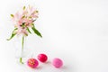 Hand-painted pink Easter eggs