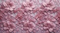 Hand-painted Pink Lace Fabric With Photorealistic Rose Detailing