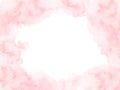 Hand painted pink watercolor border texture with soft edges isolated on the white background.