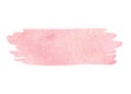 Hand painted pink watercolor texture isolated on the white background. Royalty Free Stock Photo