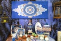 Beautiful painted porcelain dishes, Christmas toys and vases in the author`s performance