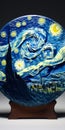 Hand Painted Pottery: Starry Night 3d Close-up Intensity