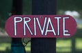 Hand painted Private sign Royalty Free Stock Photo