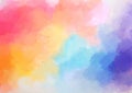 Hand painted rainbow coloured abstract watercolour background