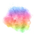 Hand painted rainbow coloured watercolour splatter Royalty Free Stock Photo