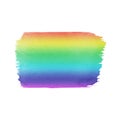 Hand painted rainbow vector watercolor smudge texture isolated on the white background.