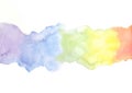 Hand painted rainbow watercolor illustration