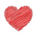 Hand painted red heart - vector Royalty Free Stock Photo