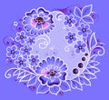 decorative purple pattern in the ornament style Royalty Free Stock Photo