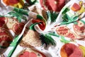 Hand painted silk scarf. Exotic fruit set.