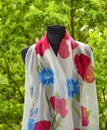 Hand painted silk scarf