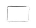 Hand painted sketch of black pencil frame on white background Royalty Free Stock Photo