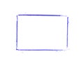 Hand painted sketch of blue pencil frame on white background Royalty Free Stock Photo