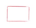 Hand painted sketch of red pencil frame on white background Royalty Free Stock Photo