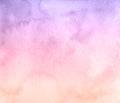Hand painted soft gradient from pink to purple watercolor texture background. Usable for cards, invitations and more. Backdrop in