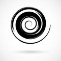 Hand painted swirl symbol isolated on white background Royalty Free Stock Photo