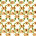 Hand painted sunflower seamless pattern Royalty Free Stock Photo