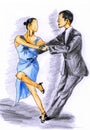 Hand-painted tango1 Royalty Free Stock Photo