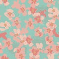 Hand painted textured floral seamless pattern