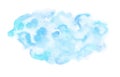 Hand painted turquoise blue watercolor texture on the white background. Abstract illustration with brush strokes. Royalty Free Stock Photo