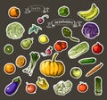 Hand-painted vegetables, fruits Royalty Free Stock Photo