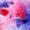 Hand painted watercolor blue and red texture, abstract  background Royalty Free Stock Photo