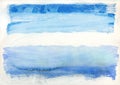 Hand painted watercolor brush strokes background on white paper Royalty Free Stock Photo