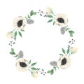 Watercolor Leaves Floral Winter Christmas Wreath Garland