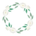 Watercolour Garland White Wedding Flower Hand Painted Wreath Summer Royalty Free Stock Photo