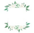 Watercolour Garland White Wedding Flower Hand Painted Wreath Summer Royalty Free Stock Photo
