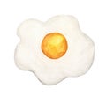 Hand painted watercolor of Delicious fried egg.