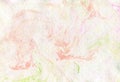 Hand painted watercolor dynamic composition pink green color on white background.