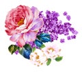 Hand-painted watercolor flower material, beautiful embossed pattern, European pattern texture shading.