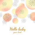 Watercolor greeting card. Hello Baby Royalty Free Stock Photo