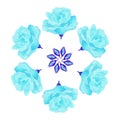 Blue rose mandala decorative embellishment