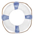 Hand-Painted Watercolor Of Lifebuoy
