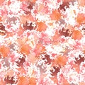 Hand painted watercolor seamless pattern with shades of autumn red spots and splashes. Illustration Royalty Free Stock Photo