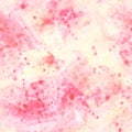 Hand painted watercolor seamless pattern with shades of yellow, pink spots and splashes Illustration Royalty Free Stock Photo