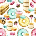 Watercolor seamless pattern sweets